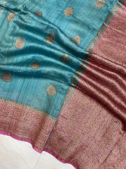 Pure Tussar Silk Handloom Banarasi Saree - The Handlooms