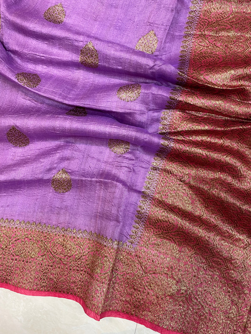 Pure Tussar Silk Handloom Banarasi Saree - The Handlooms