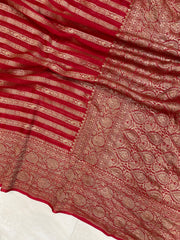 Khaddi Georgette Banarasi Saree -  Antique zari - The Handlooms