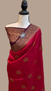 Pure Tussar Silk Handloom Banarasi Saree - The Handlooms
