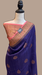 Pure Tussar Silk Handloom Banarasi Saree - The Handlooms