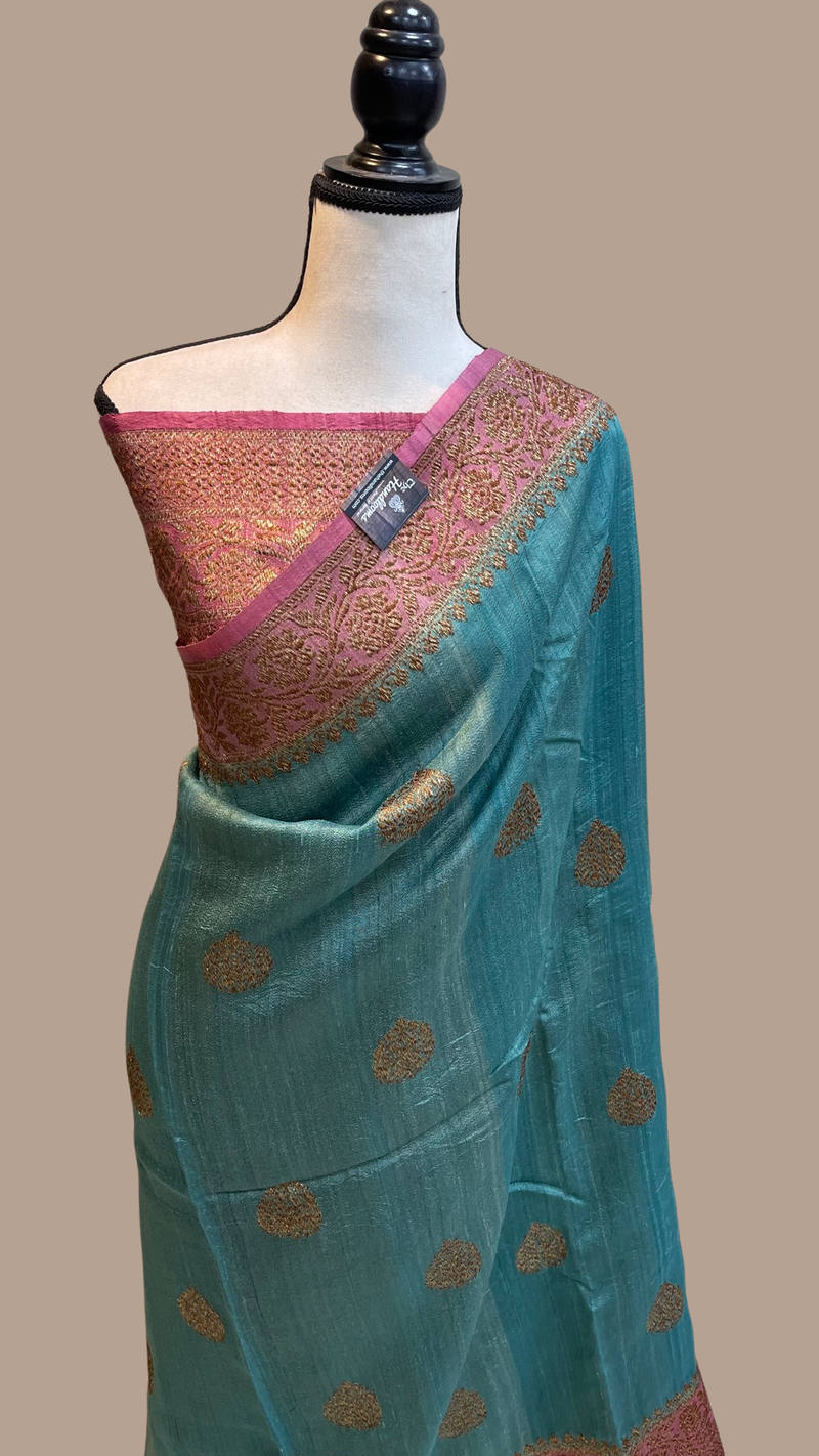 Pure Tussar Silk Handloom Banarasi Saree - The Handlooms