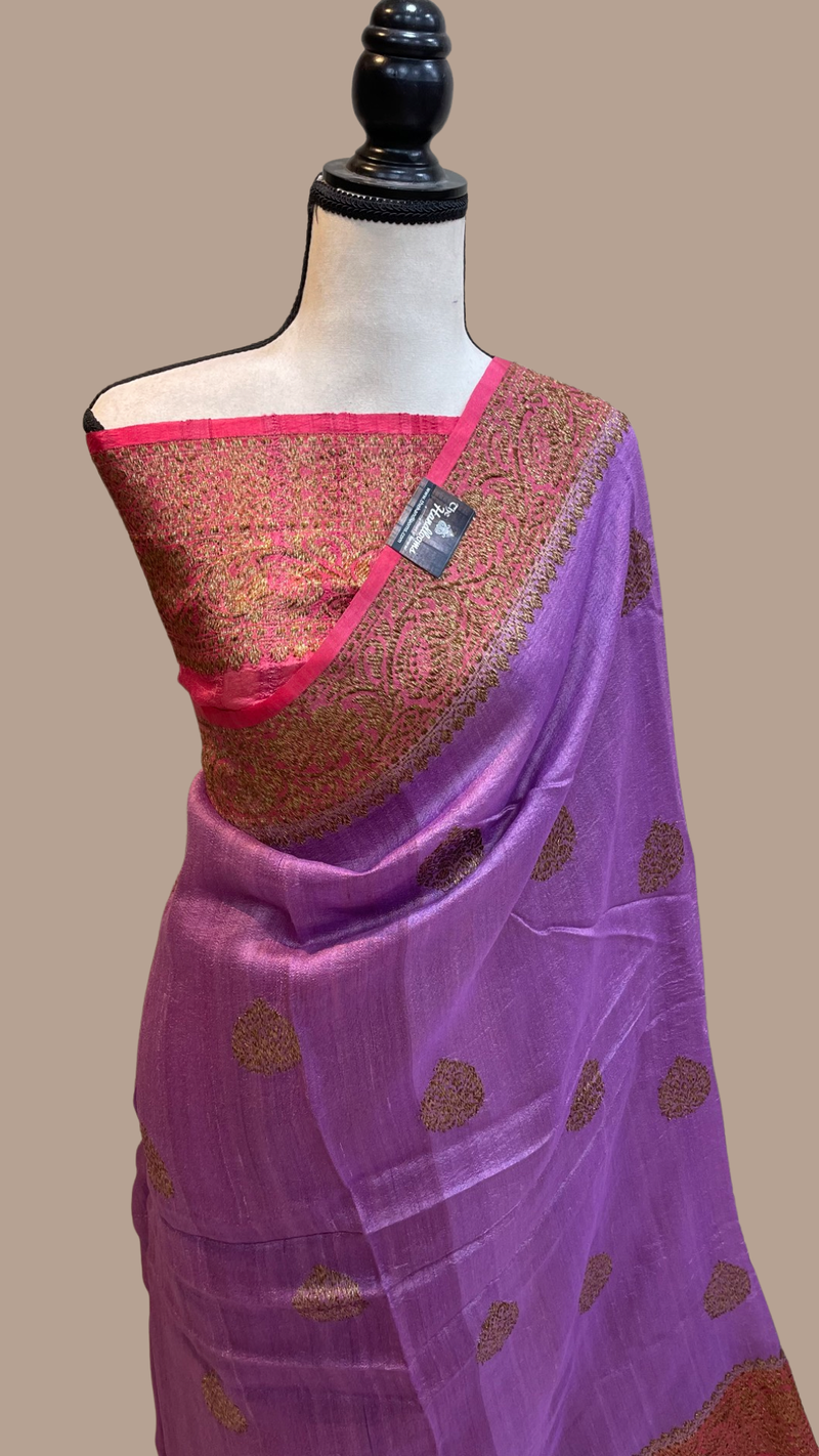 Pure Tussar Silk Handloom Banarasi Saree - The Handlooms