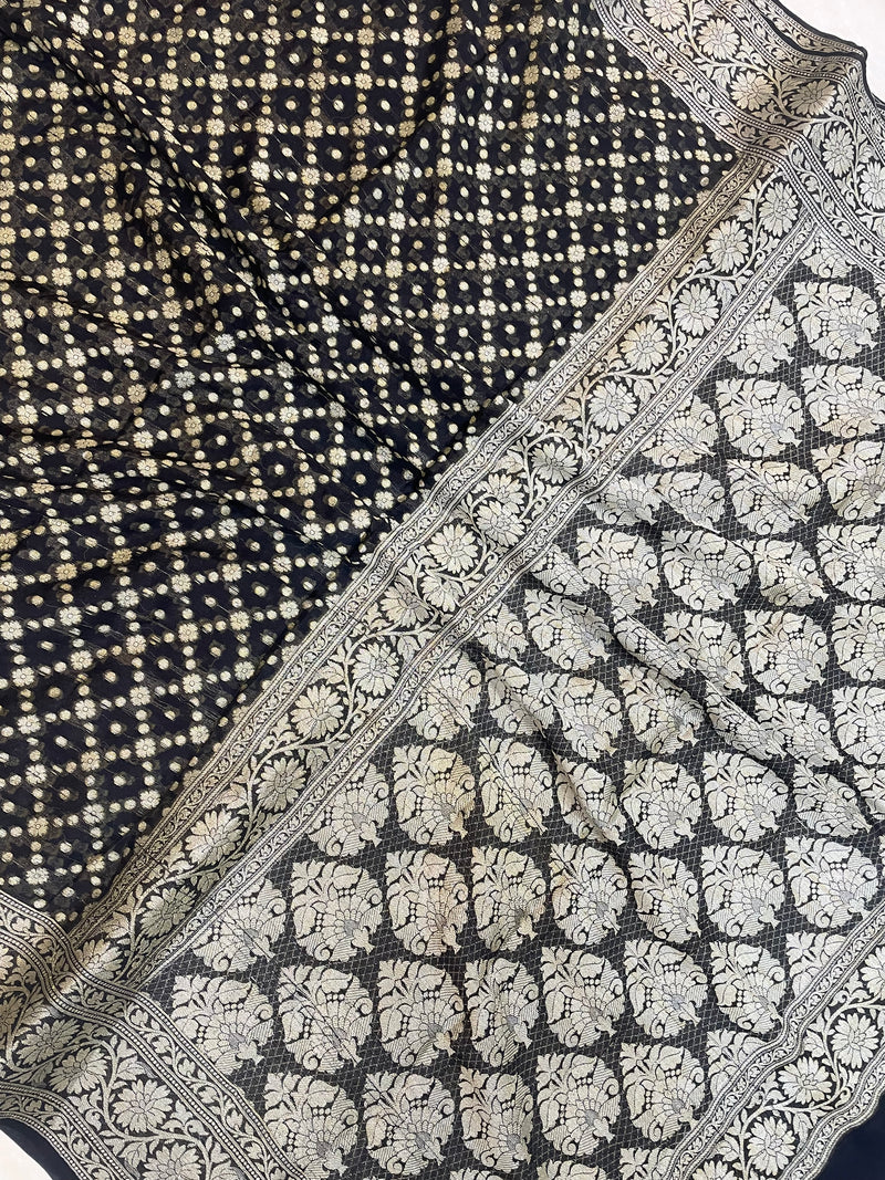 Pure Chiffon Khaddi Banarasi Saree - The Handlooms