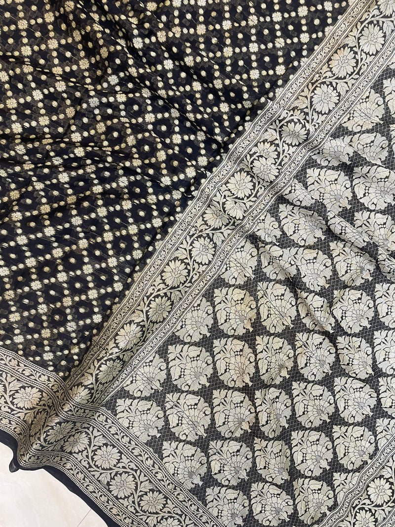 Pure Chiffon Khaddi Banarasi Saree - The Handlooms