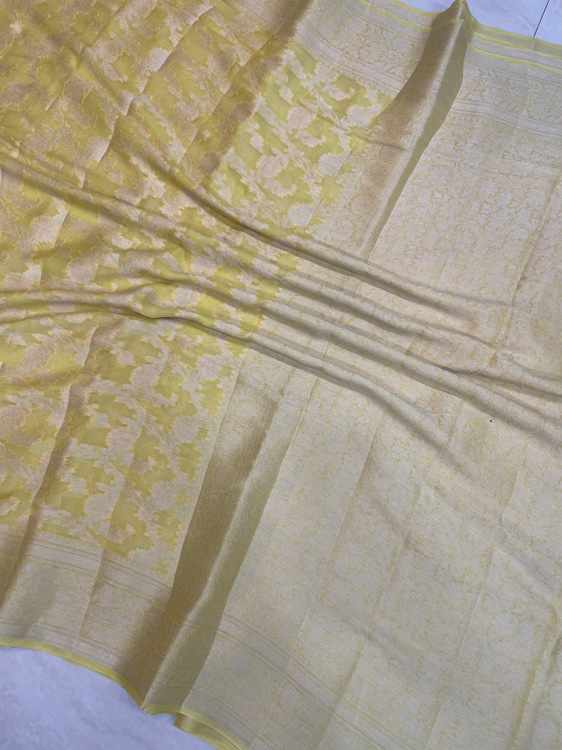 Pure Chiffon Khaddi Banarasi Saree - The Handlooms