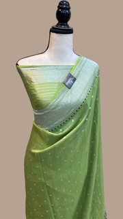 Pure Tussar Georgette Handloom Banarasi Saree - Tilfi - The Handlooms