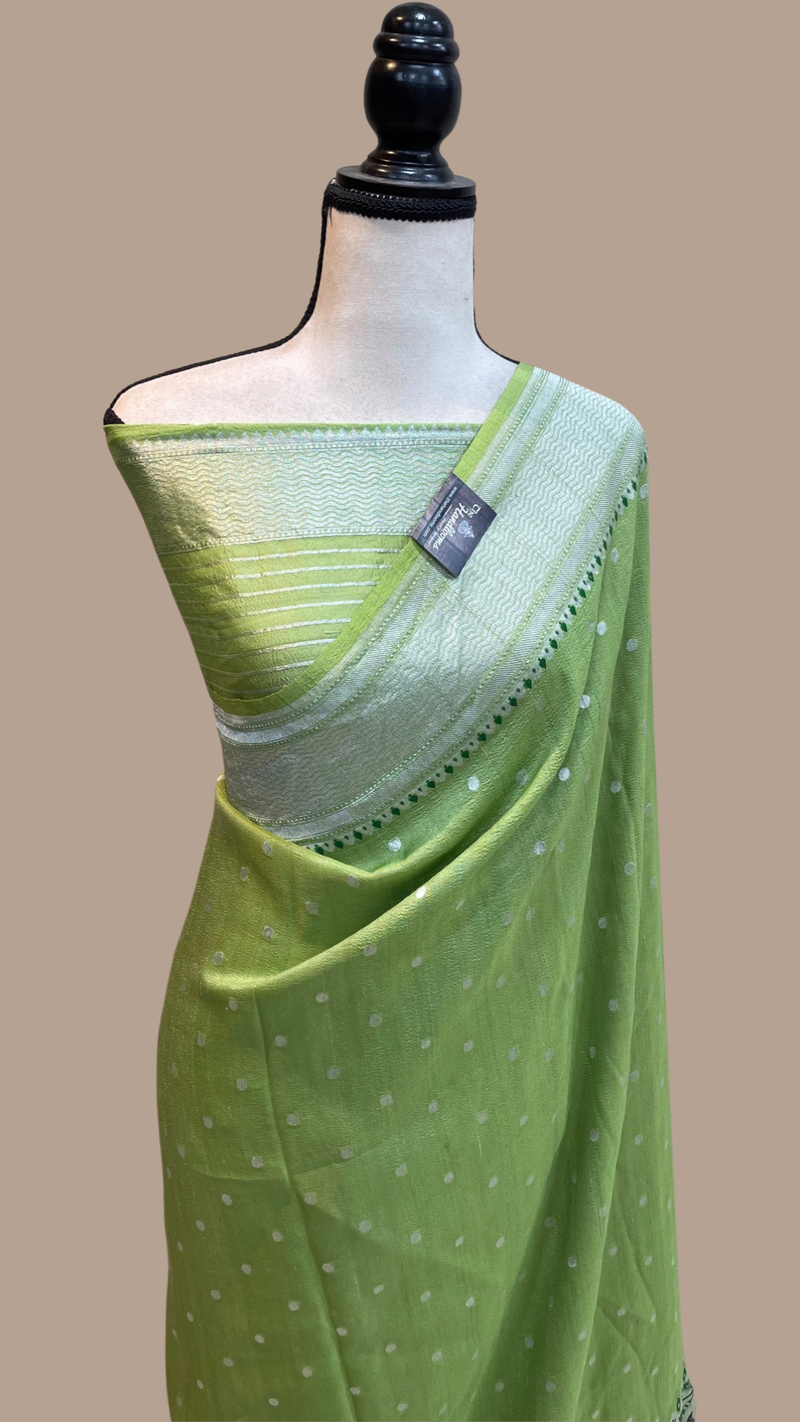 Pure Tussar Georgette Handloom Banarasi Saree - Tilfi - The Handlooms
