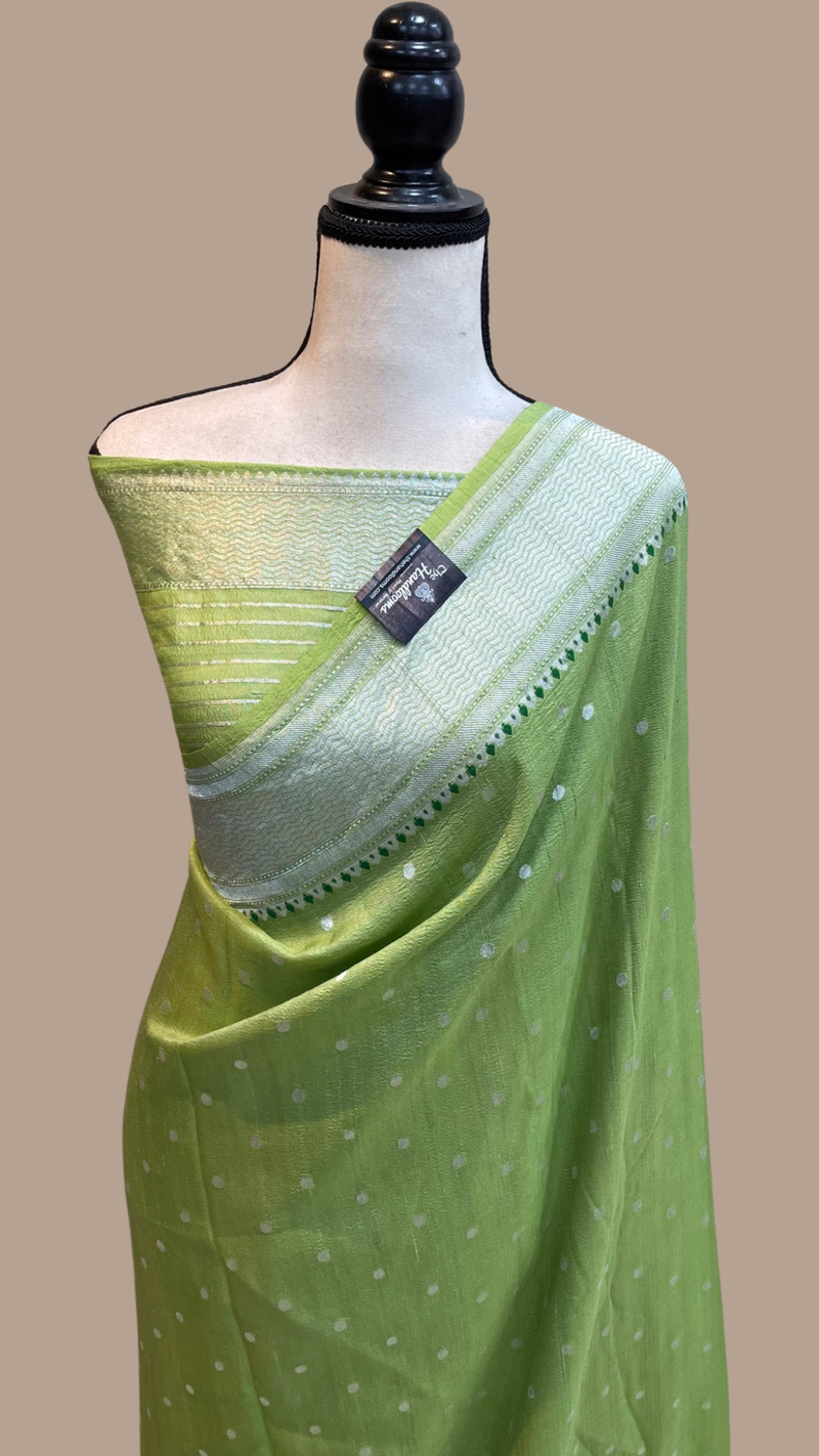 Pure Tussar Georgette Handloom Banarasi Saree - Tilfi - The Handlooms