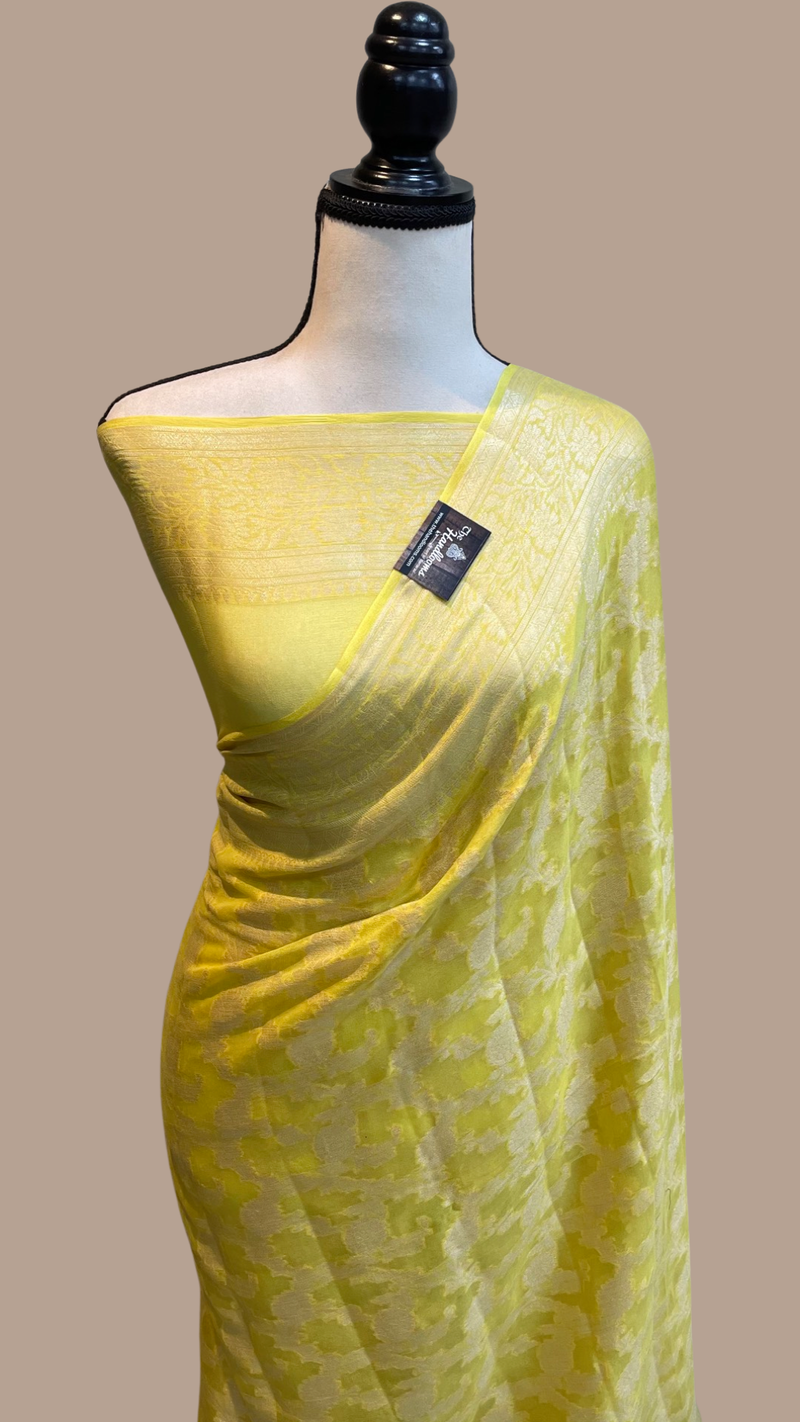 Pure Chiffon Khaddi Banarasi Saree - The Handlooms