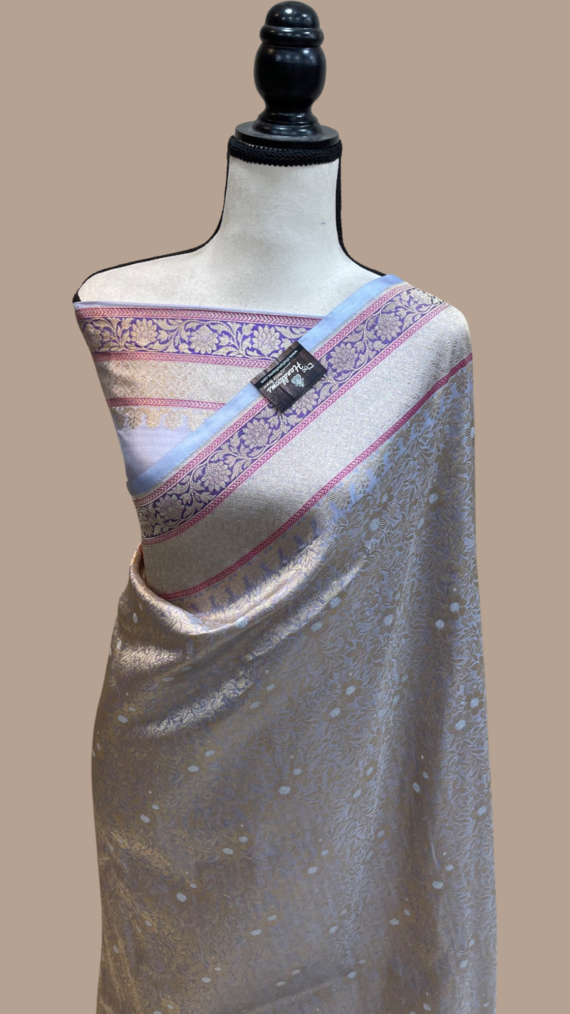 Pure Katan Silk Banarasi Handloom Saree - Tanchui Brocade - The Handlooms