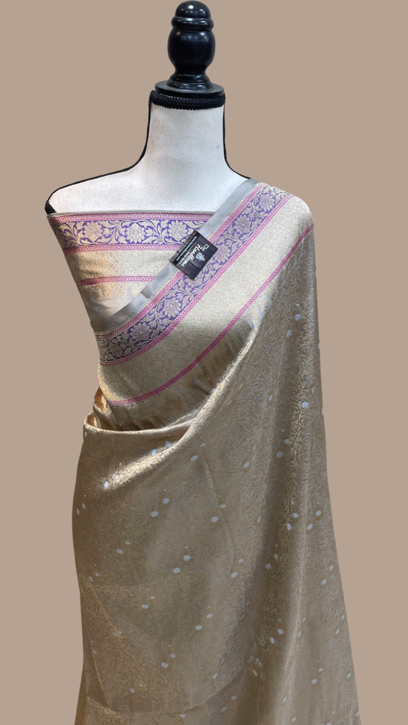Pure Katan Silk Banarasi Handloom Saree - Tanchui Brocade - The Handlooms