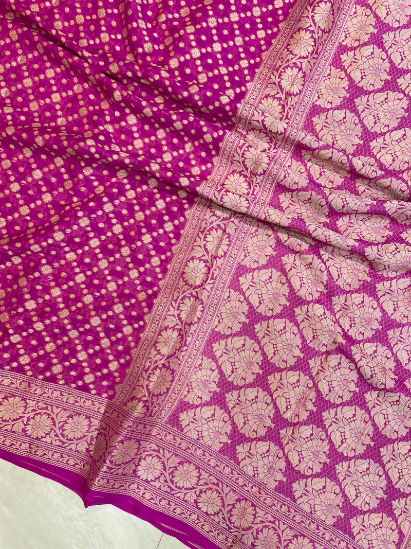 Pure Chiffon Khaddi Banarasi Saree - The Handlooms