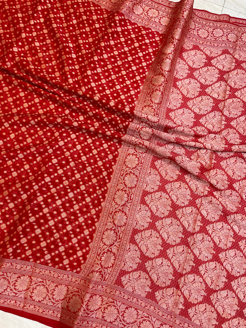 Pure Chiffon Khaddi Banarasi Saree - The Handlooms