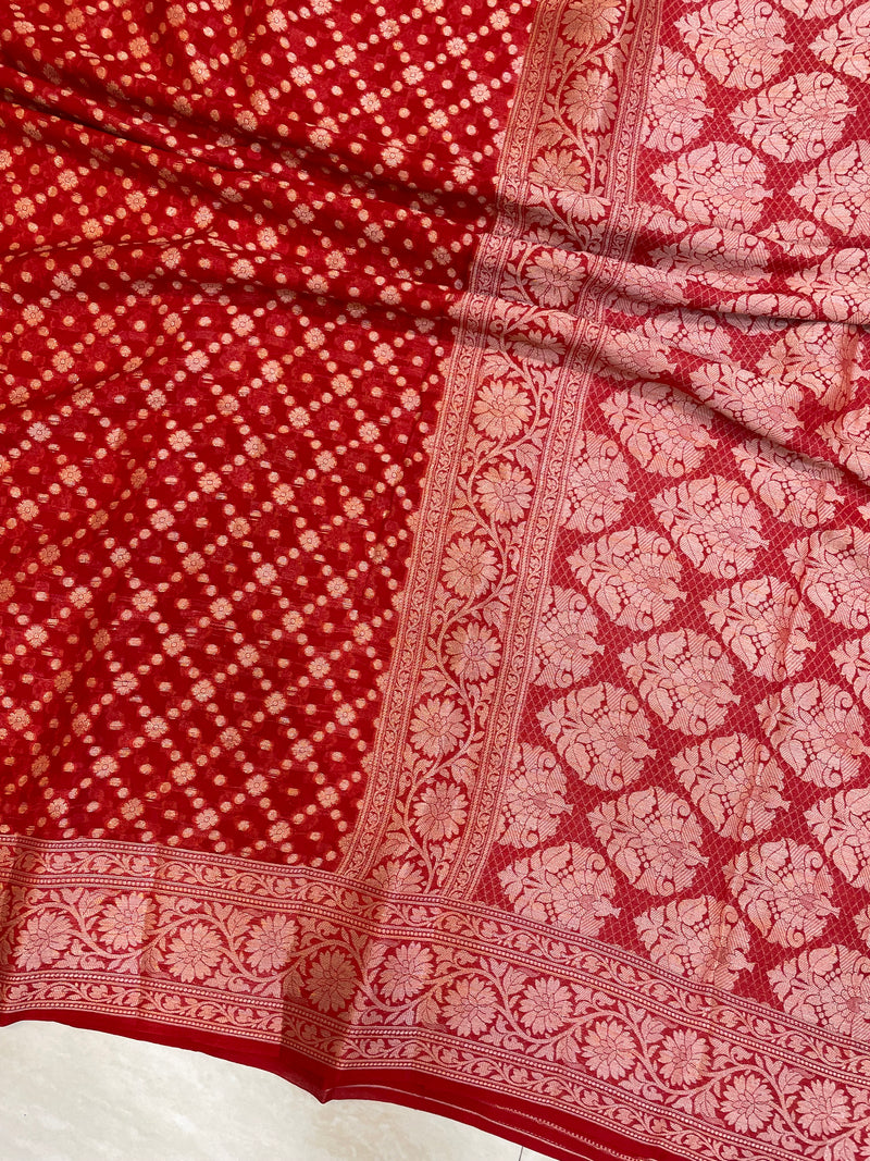 Pure Chiffon Khaddi Banarasi Saree - The Handlooms