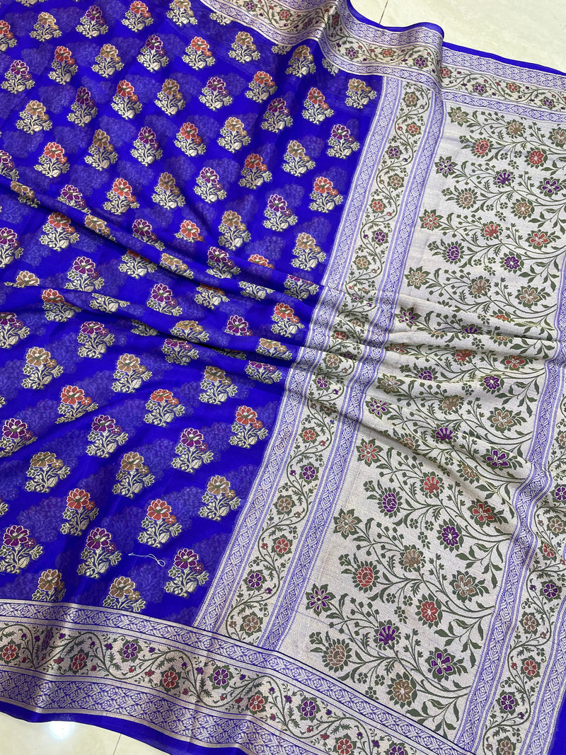 Pure Chiffon Khaddi Banarasi Saree - The Handlooms