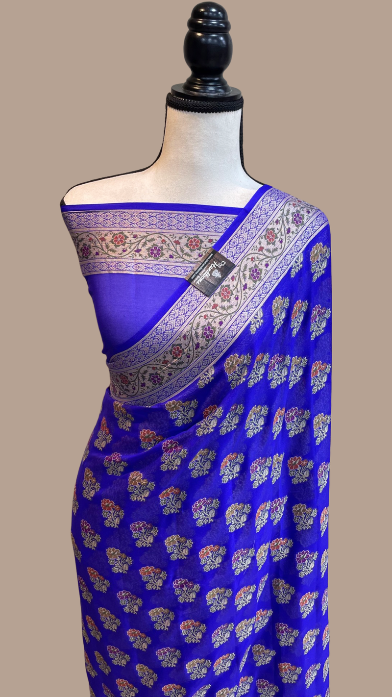 Pure Chiffon Khaddi Banarasi Saree - The Handlooms
