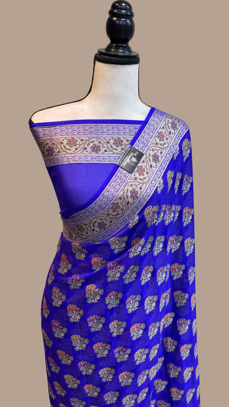 Pure Chiffon Khaddi Banarasi Saree - The Handlooms