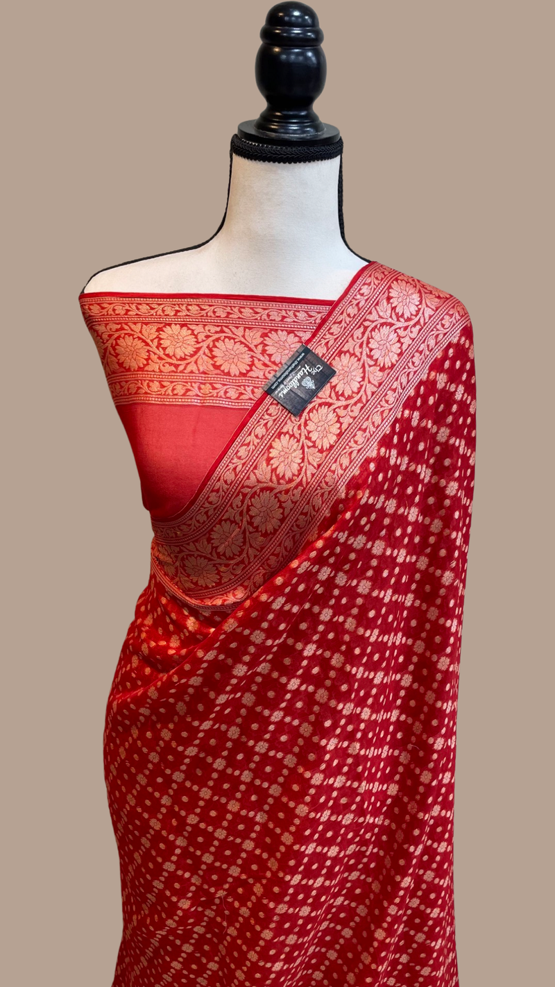Pure Chiffon Khaddi Banarasi Saree - The Handlooms