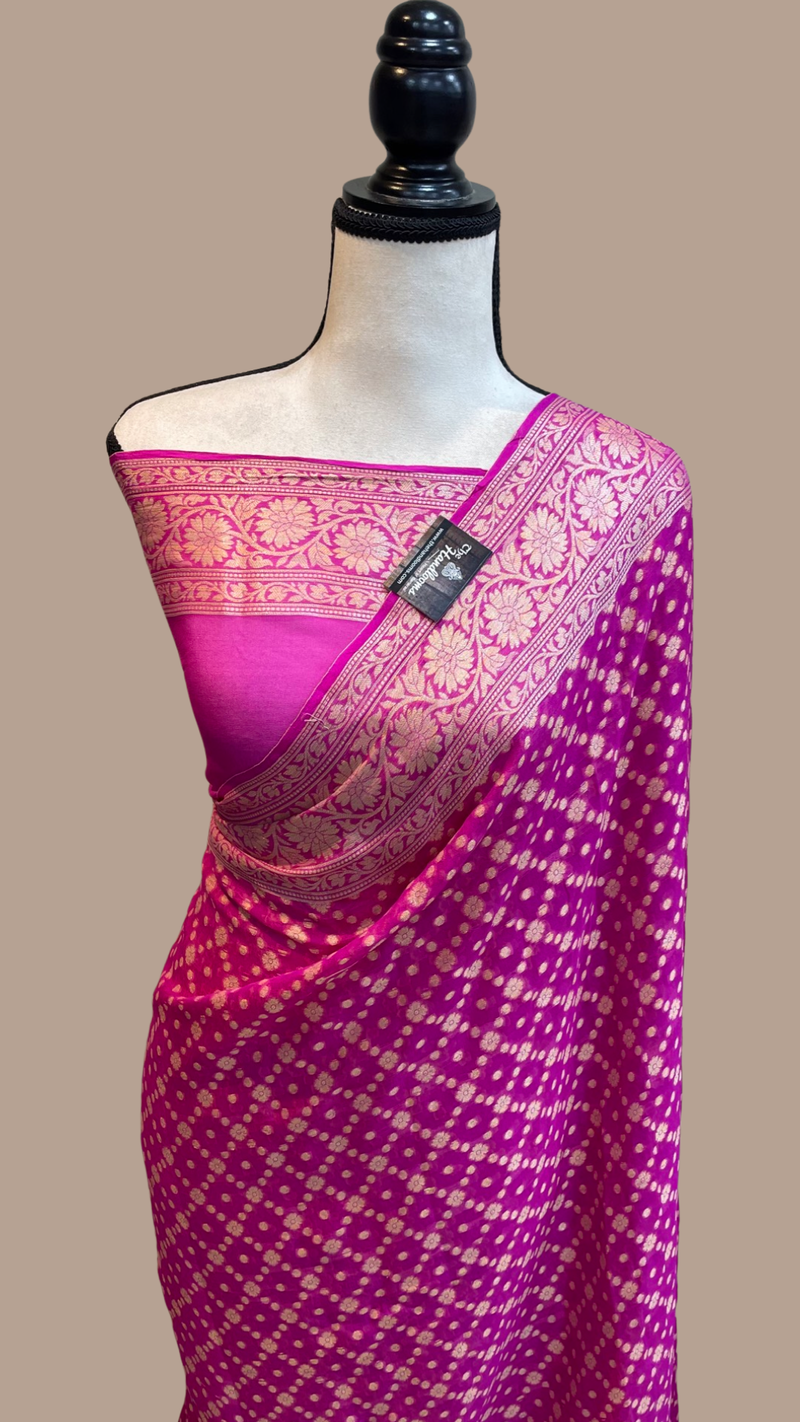 Pure Chiffon Khaddi Banarasi Saree - The Handlooms