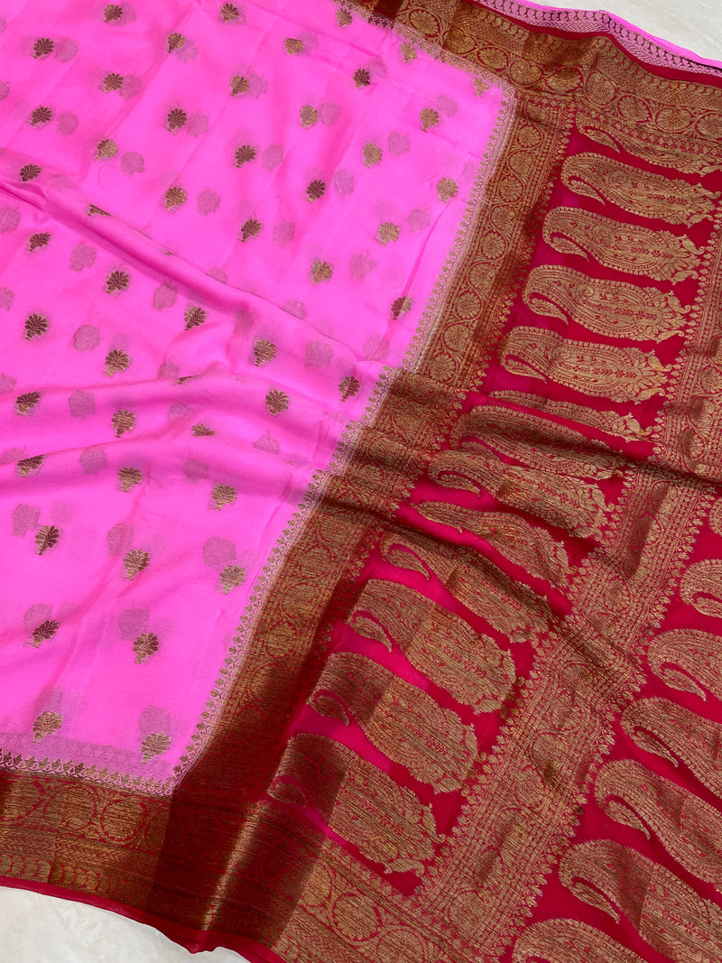 Pure Chiffon Khaddi Banarasi Saree - The Handlooms