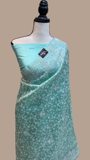 Pure Organza Chikankari Handloom Banarasi Saree - The Handlooms
