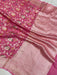 Moonga Georgette Handloom Banarasi Saree - All over meenakari - The Handlooms
