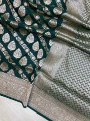 Pure Katan Silk Banarasi Handloom Saree - All Over Jaal Work - The Handlooms