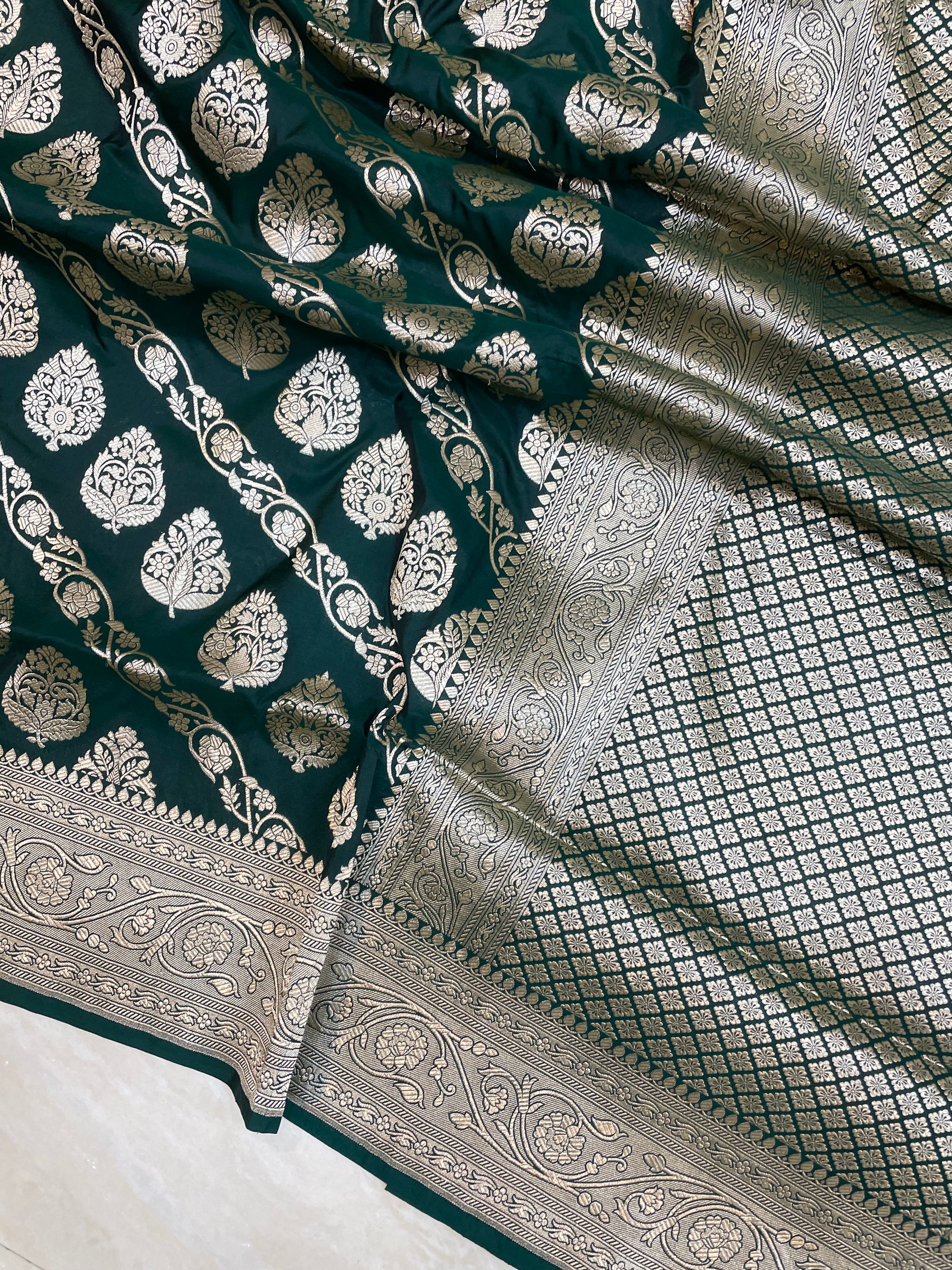 Pure Katan silk jaal saree
