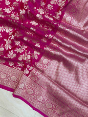 Pure Katan Silk Banarasi Handloom Saree - All Over Jaal Work - The Handlooms