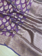 Pure Katan Silk Banarasi Handloom Saree - All Over Jaal Work - The Handlooms