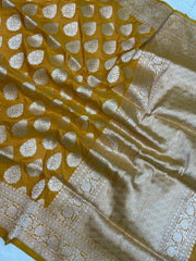 Pure Katan Silk Banarasi Handloom Saree - All Over Jaal Work - The Handlooms