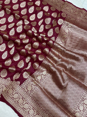Pure Katan Silk Banarasi Handloom Saree - All Over Jaal Work - The Handlooms