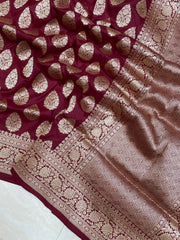 Pure Katan Silk Banarasi Handloom Saree - All Over Jaal Work - The Handlooms