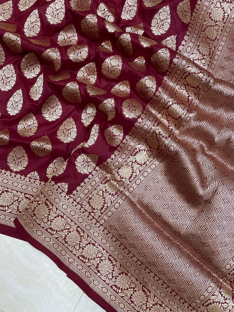 Pure Katan Silk Banarasi Handloom Saree - All Over Jaal Work - The Handlooms