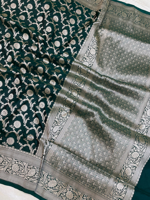 Pure Katan Silk Banarasi Handloom Saree - All Over Jaal Work — The ...