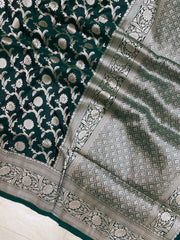 Pure Katan Silk Banarasi Handloom Saree - All Over Jaal Work - The Handlooms