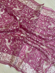 Pure organza Chikankari Handloom Banarasi Saree - The Handlooms