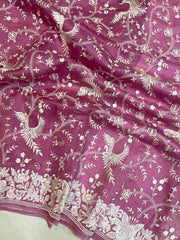 Pure organza Chikankari Handloom Banarasi Saree - The Handlooms
