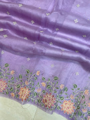 Pure organza Chikankari Handloom Banarasi Saree - The Handlooms