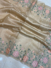 Pure organza Chikankari Handloom Banarasi Saree - The Handlooms