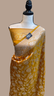 Pure Katan Silk Banarasi Handloom Saree - All Over Jaal Work - The Handlooms