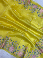 Pure organza Chikankari Handloom Banarasi Saree - The Handlooms