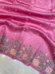 Pure organza Chikankari Handloom Banarasi Saree - The Handlooms