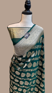 Pure Katan Silk Banarasi Handloom Saree - All Over Jaal Work - The Handlooms