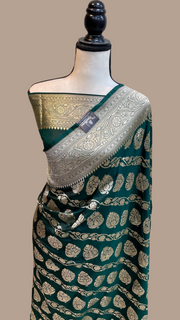 Pure Katan Silk Banarasi Handloom Saree - All Over Jaal Work - The Handlooms
