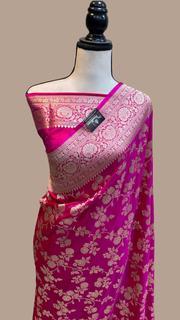 Pure Katan Silk Banarasi Handloom Saree - All Over Jaal Work - The Handlooms