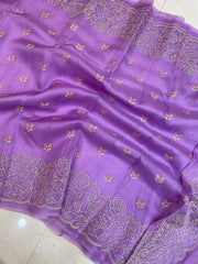 Pure organza Chikankari Handloom Banarasi Saree - The Handlooms