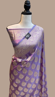 Pure Katan Silk Banarasi Handloom Saree - All Over Jaal Work - The Handlooms