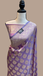 Pure Katan Silk Banarasi Handloom Saree - All Over Jaal Work - The Handlooms